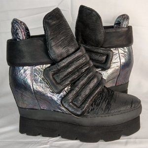 A.S. 98 Black Holographic Platform Sneakers EU 36
